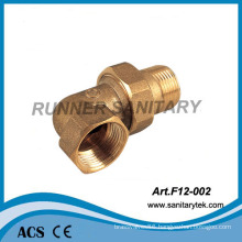 Female/Male Brass Elbow Three Piece (F12-002)